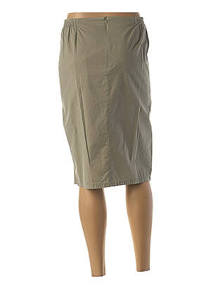 Jupe mi-longue stretch marron GUY DUBOUIS femme