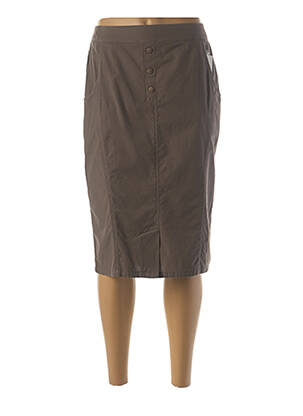 Jupe mi-longue stretch gris GUY DUBOUIS femme