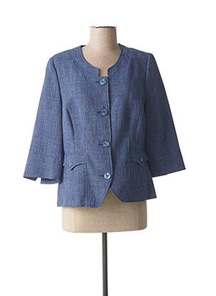 Veste casual epaulette bleu GUY DUBOUIS femme