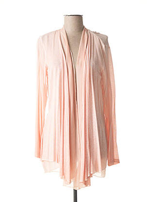 Gilet manches longues col châle rose MERI & ESCA femme