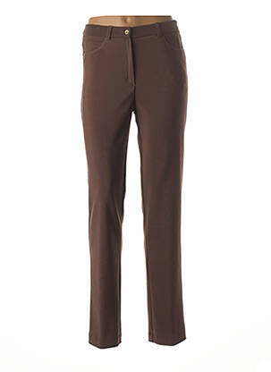 Pantalon coupe droite taille normale marron FRANCE RIVOIRE femme