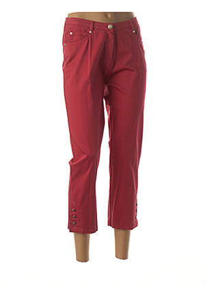 Pantacourt stretch taille basse rouge GUY DUBOUIS femme