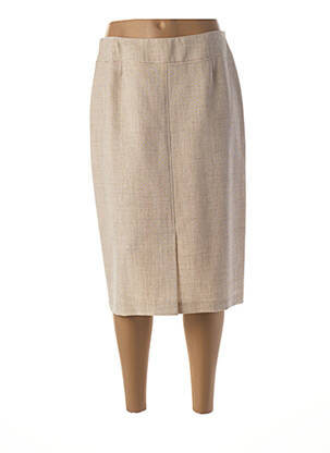 Jupe mi-longue coupe droite beige GUY DUBOUIS femme