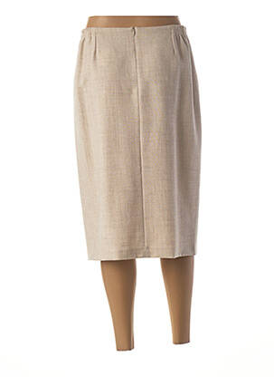 Jupe mi-longue coupe droite beige GUY DUBOUIS femme