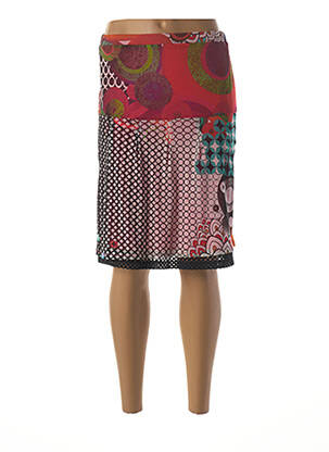 Jupe mi-longue coupe droite rouge MERI & ESCA femme
