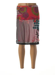 Jupe mi-longue coupe droite rouge MERI & ESCA femme