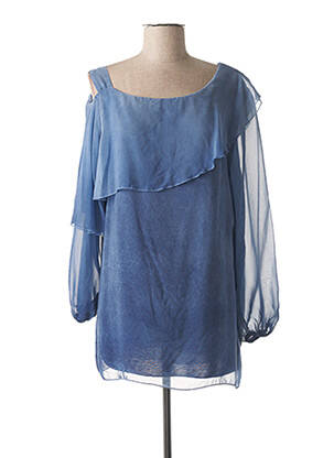 Blouse légère et transparente manches courtes bleu MERI & ESCA femme