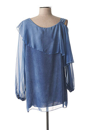 Blouse légère et transparente manches courtes bleu MERI & ESCA femme