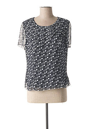 Top imprimé fantaisie manches courtes bleu GUY DUBOUIS femme
