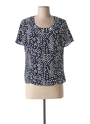 Top imprimé fantaisie manches courtes bleu FRANCE RIVOIRE femme
