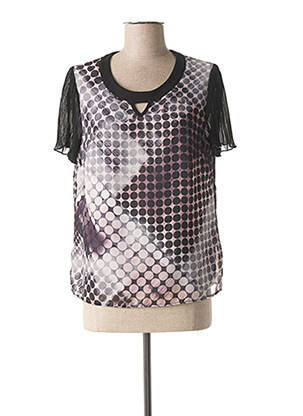 Top coupe fluide manches courtes noir GUY DUBOUIS femme
