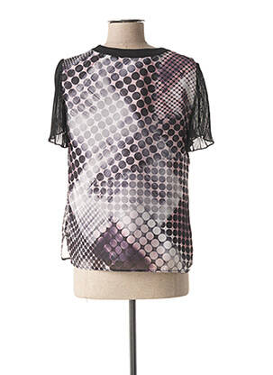 Top coupe fluide manches courtes noir GUY DUBOUIS femme
