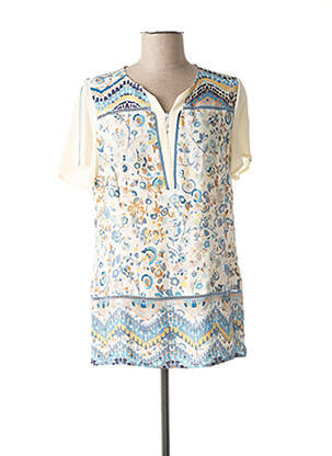Tunique manches courtes col v beige MERI & ESCA femme