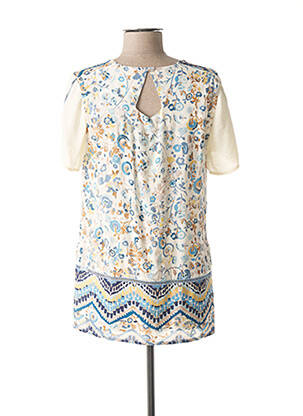 Tunique manches courtes col v beige MERI & ESCA femme