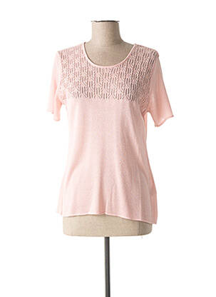 Pull coupe cintrée manches courtes rose FRANCE RIVOIRE femme