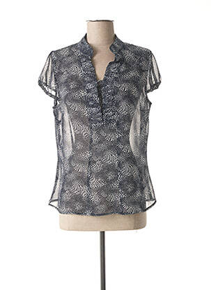 Top imprimé fantaisie manches courtes bleu GUY DUBOUIS femme