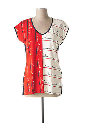 Top tissage jersey manches courtes beige MERI & ESCA femme