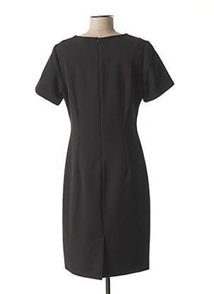 Robe mi-longue tissage crêpe manches courtes noir FRANCE RIVOIRE femme