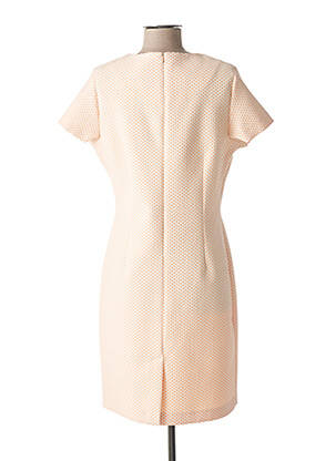 Robe mi-longue fermeture zippée au dos manches courtes rose FRANCE RIVOIRE femme