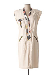 Robe mi-longue manches courtes manches courtes beige MERI & ESCA femme