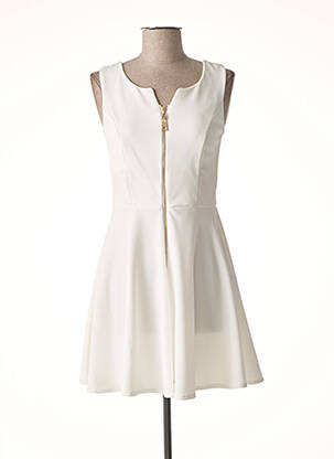 Robe courte sans manche sans manche blanc COULEURS DU TEMPS femme