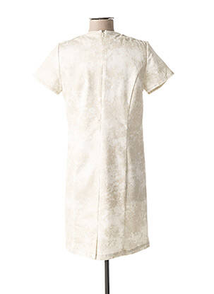 Robe courte fermeture zippée au dos manches courtes beige MERI & ESCA femme