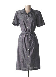 Robe mi-longue manches courtes manches courtes bleu GUY DUBOUIS femme