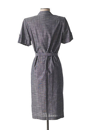 Robe mi-longue manches courtes manches courtes bleu FRANCE RIVOIRE femme