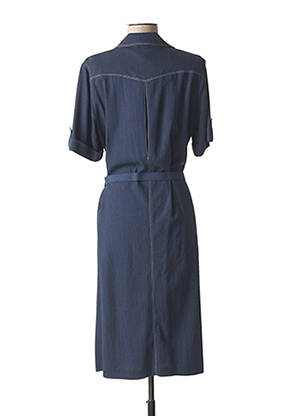 Robe mi-longue manches courtes manches courtes bleu FRANCE RIVOIRE femme