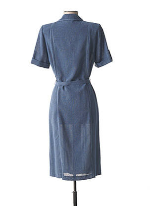 Robe mi-longue manches courtes manches courtes bleu GUY DUBOUIS femme