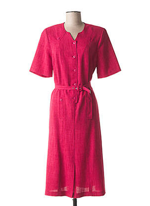 Robe mi-longue manches courtes manches courtes rose FRANCE RIVOIRE femme