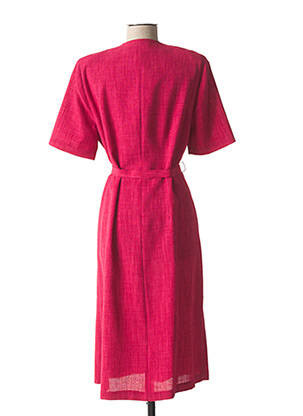 Robe mi-longue manches courtes manches courtes rose FRANCE RIVOIRE femme