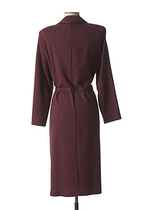 Robe mi-longue imprimé fantaisie manches longues rouge FRANCE RIVOIRE femme