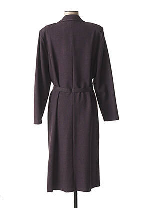 Robe mi-longue imprimé fantaisie manches longues violet FRANCE RIVOIRE femme