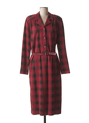 Robe mi-longue manches longues manches longues rouge GUY DUBOUIS femme
