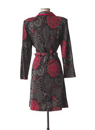 Robe mi-longue imprimé fantaisie manches longues rouge GUY DUBOUIS femme