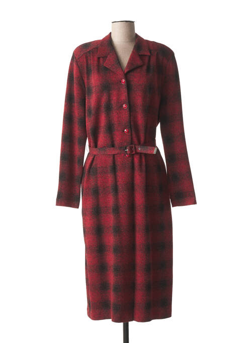 Robe mi-longue manches longues manches longues rouge GUY DUBOUIS femme