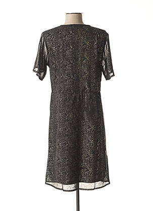 Robe mi-longue manches courtes manches courtes noir ICHI femme