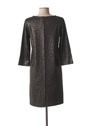 Robe mi-longue manches 3/4 manches 3/4 noir ICHI femme