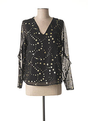 Blouse légère et transparente manches longues noir VERO MODA femme
