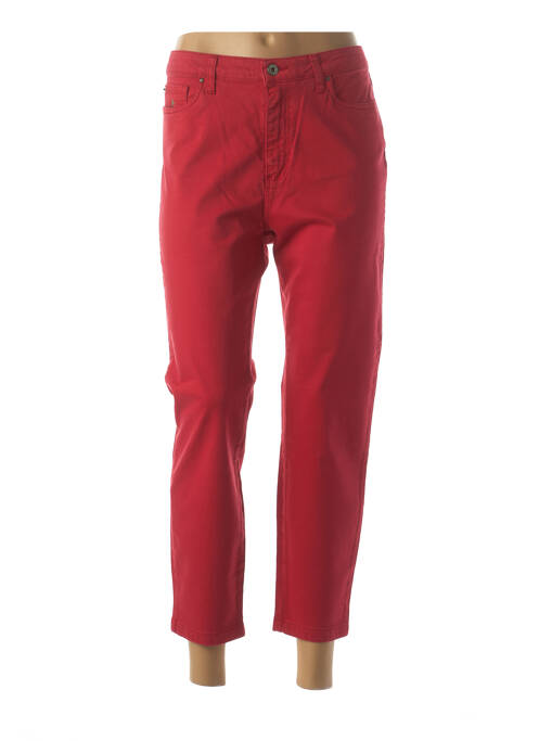 Jeans coupe slim rouge LCDN pour femme
