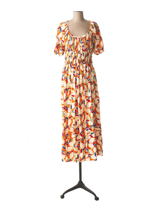 Robe mi-longue orange COMPAÑIA FANTASTICA pour femme