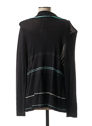 Gilet manches longues maille ajourée noir QUATTRO femme