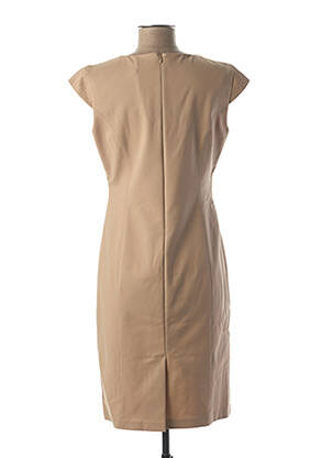 Robe mi-longue manches courtes manches courtes beige QUATTRO femme