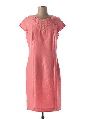 Robe mi-longue manches courtes manches courtes rose QUATTRO femme