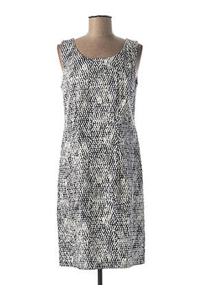 Robe mi-longue imprimé fantaisie sans manche bleu QUATTRO femme