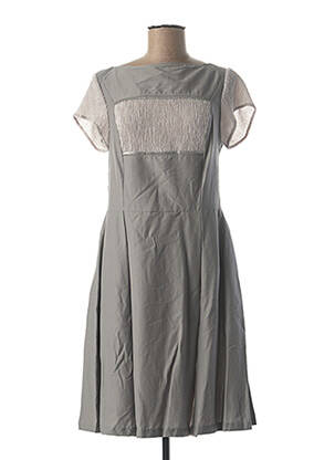 Robe mi-longue manches courtes manches courtes gris QUATTRO femme