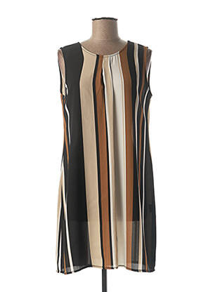 Robe courte sans manche sans manche marron QUATTRO femme