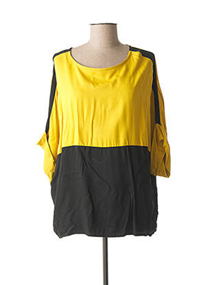 Top imprimé fantaisie manches courtes jaune QUATTRO femme