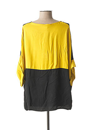 Top imprimé fantaisie manches courtes jaune QUATTRO femme